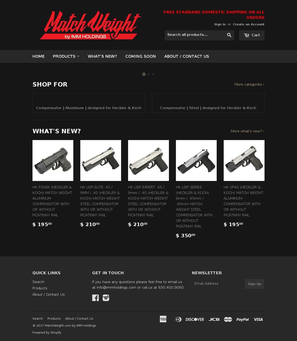 matchweight.com shopify website screenshot