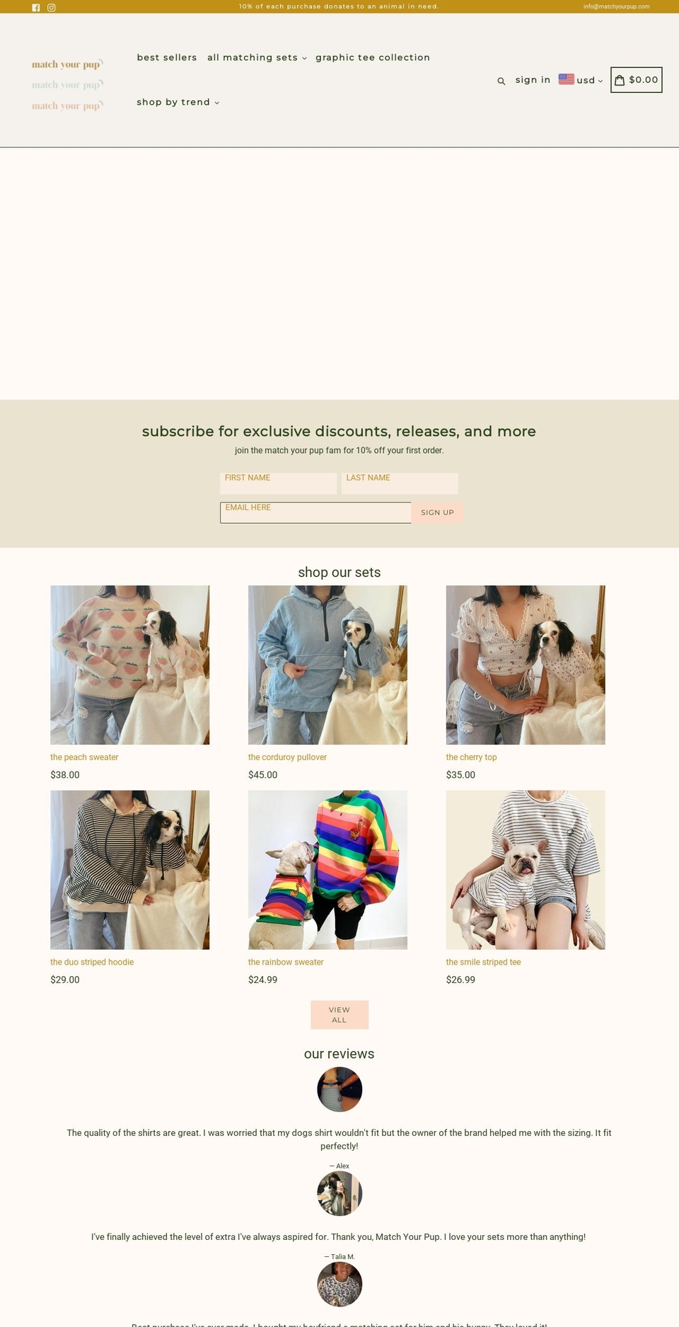 matchyourpup.com shopify website screenshot