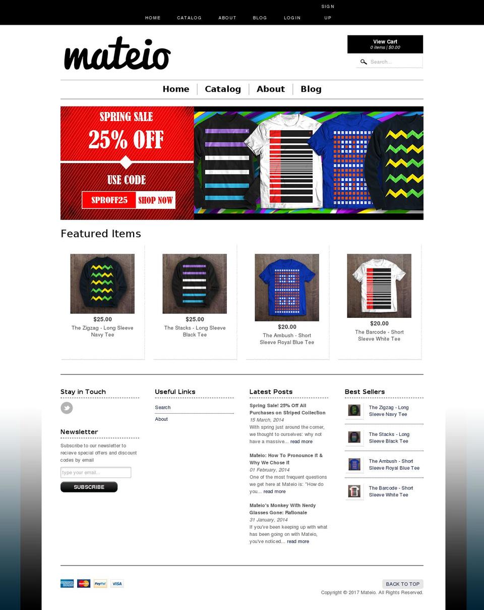 mateio.com shopify website screenshot