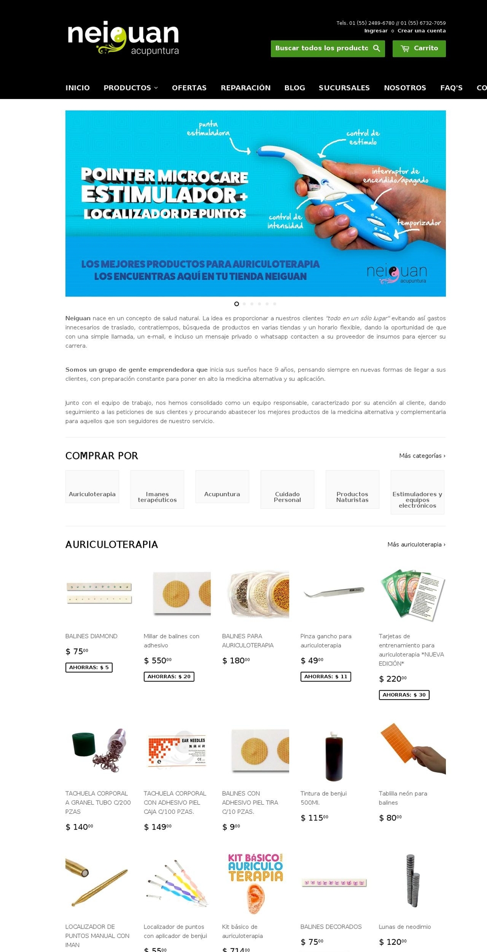 materialdeacupuntura.com shopify website screenshot