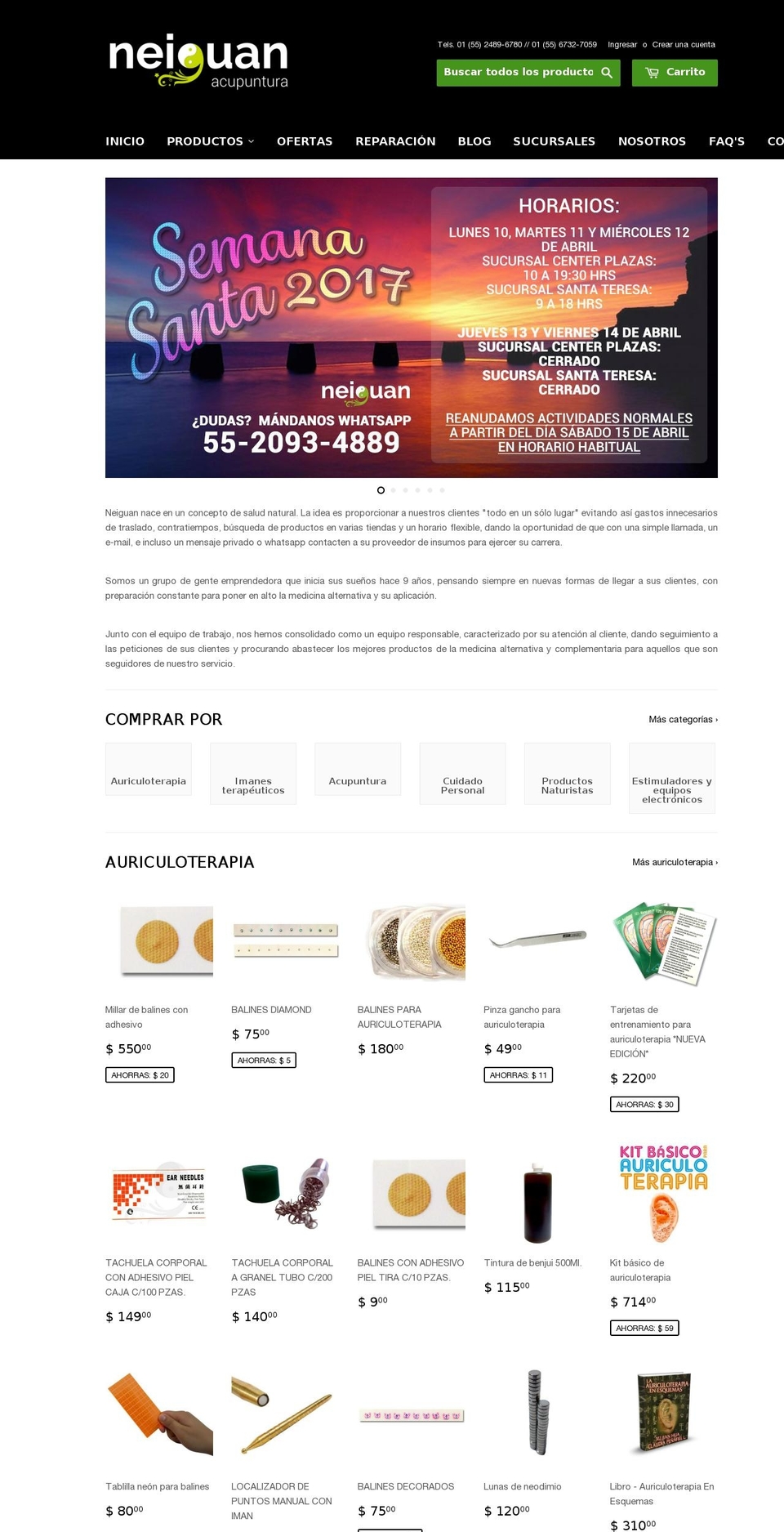 materialdeacupuntura.info shopify website screenshot