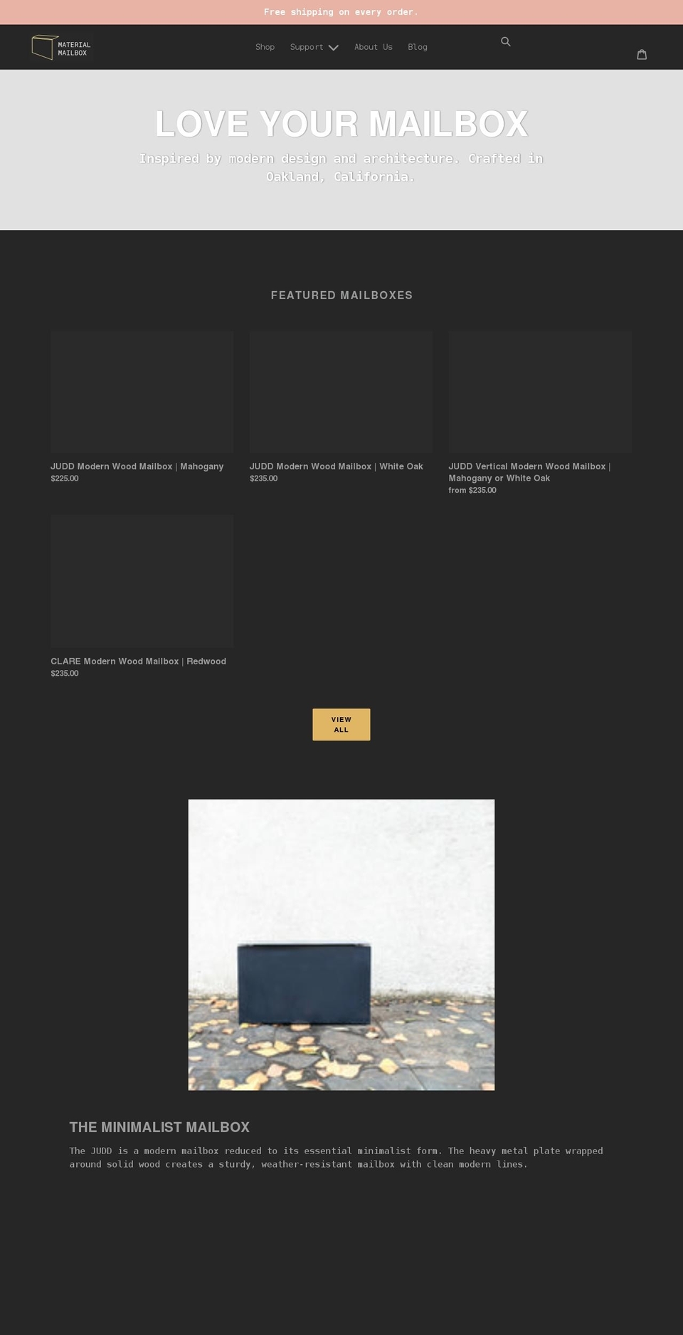 materialmailbox.com shopify website screenshot