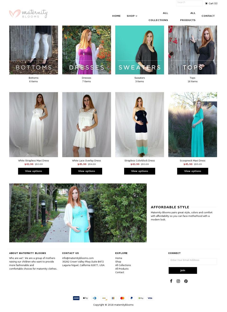 maternityblooms.com — Shopify storefront screenshot