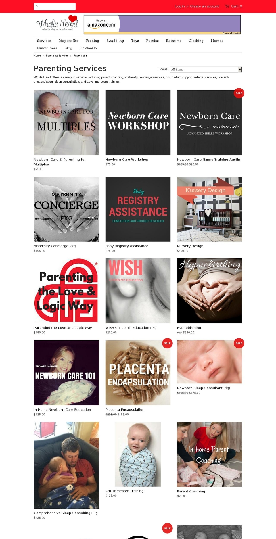 maternityconciergeaustin.com shopify website screenshot