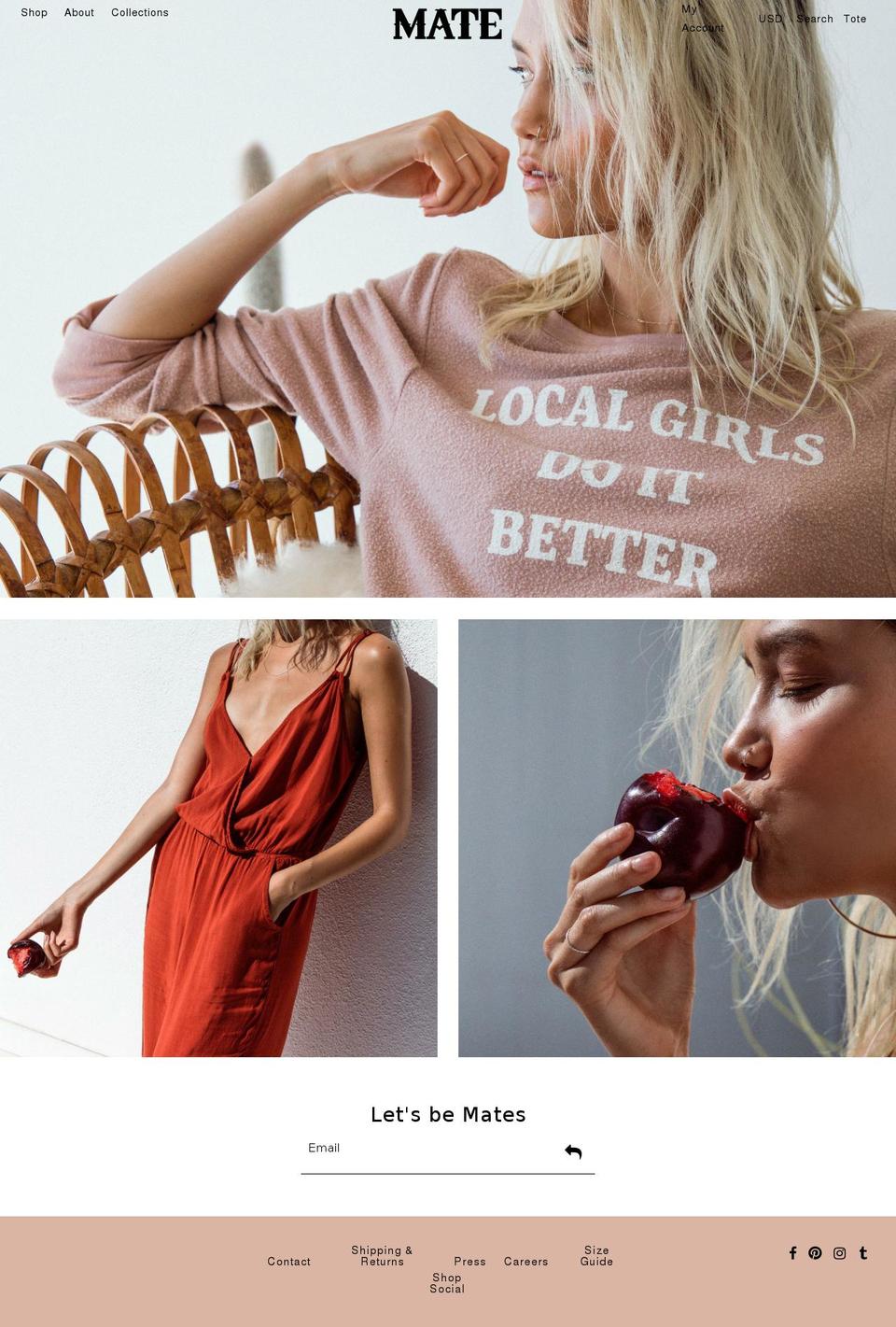 matethelabel.com shopify website screenshot