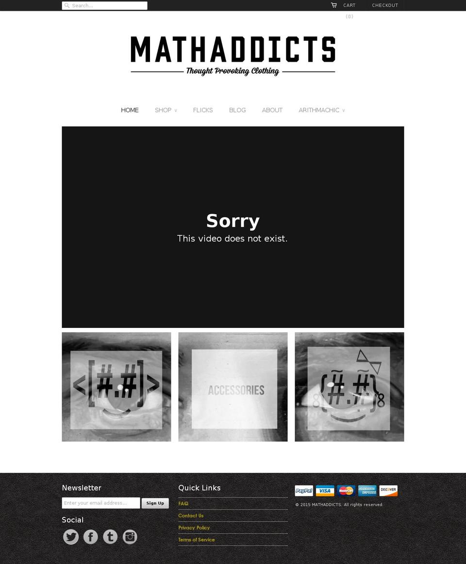 mathaddicts.com shopify website screenshot
