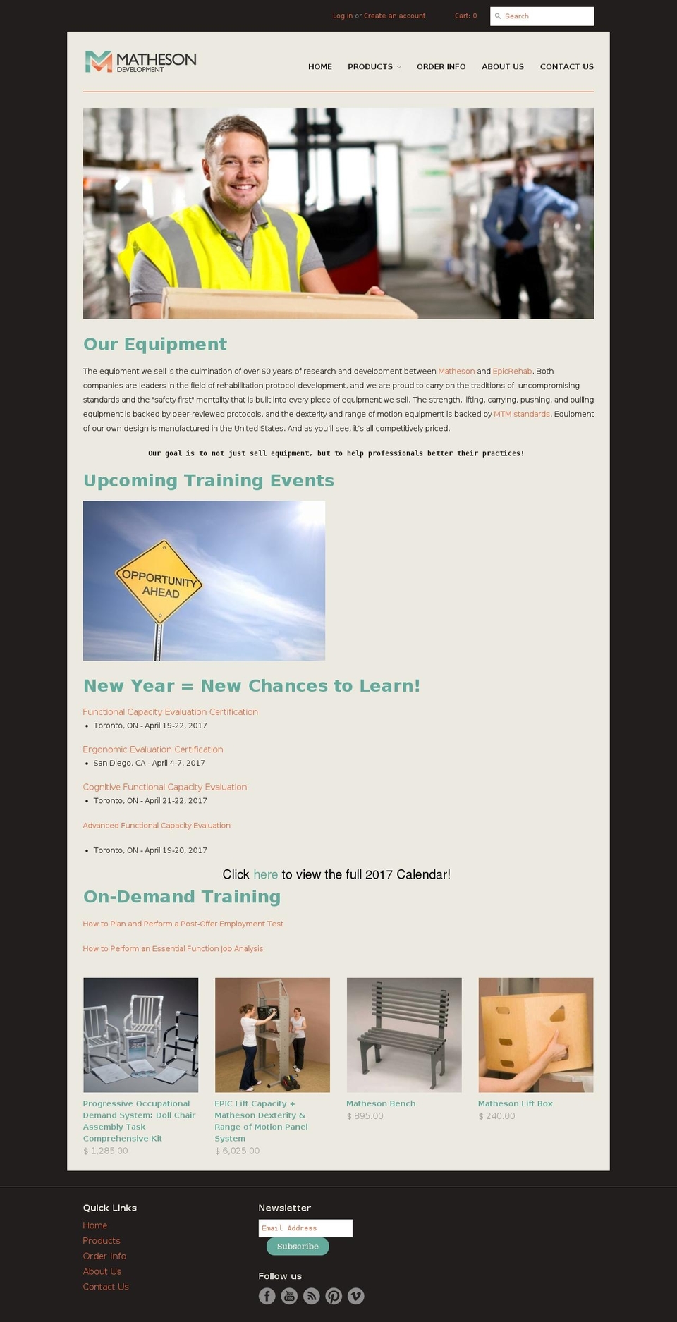 mathesondevelopment.com shopify website screenshot