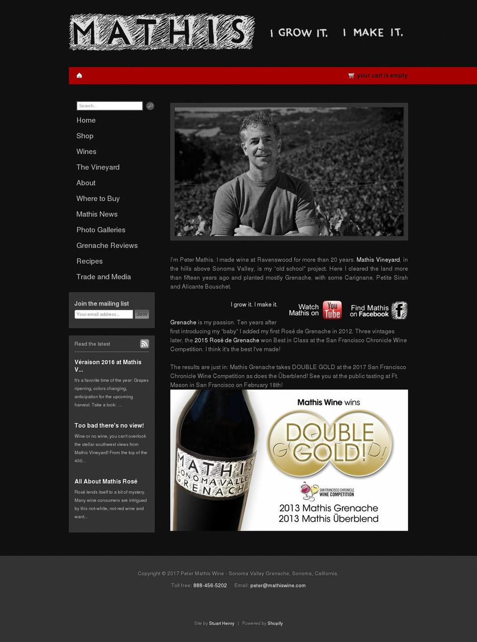 Onyx Shopify theme site example mathiswine.com