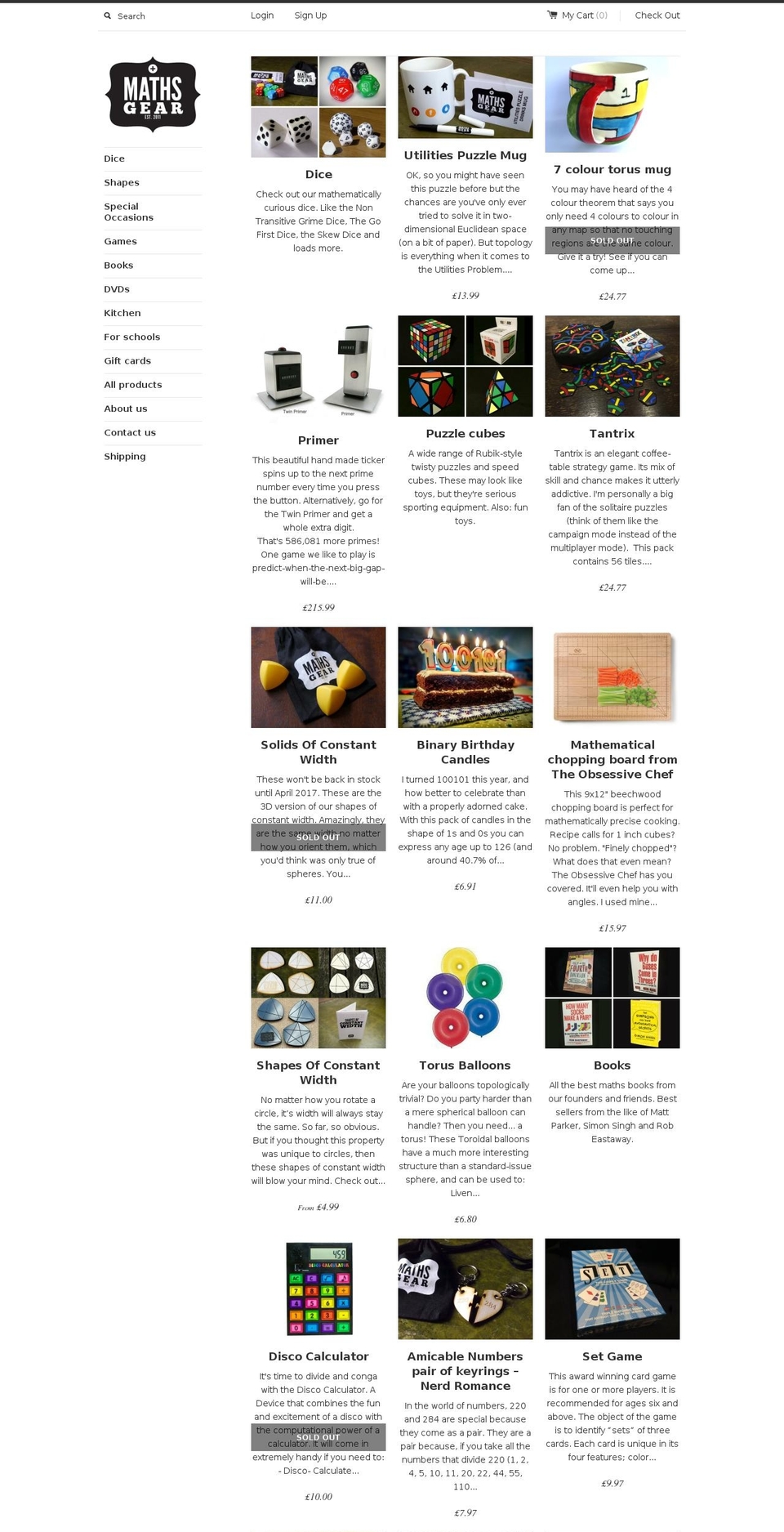 mathsgear.com shopify website screenshot