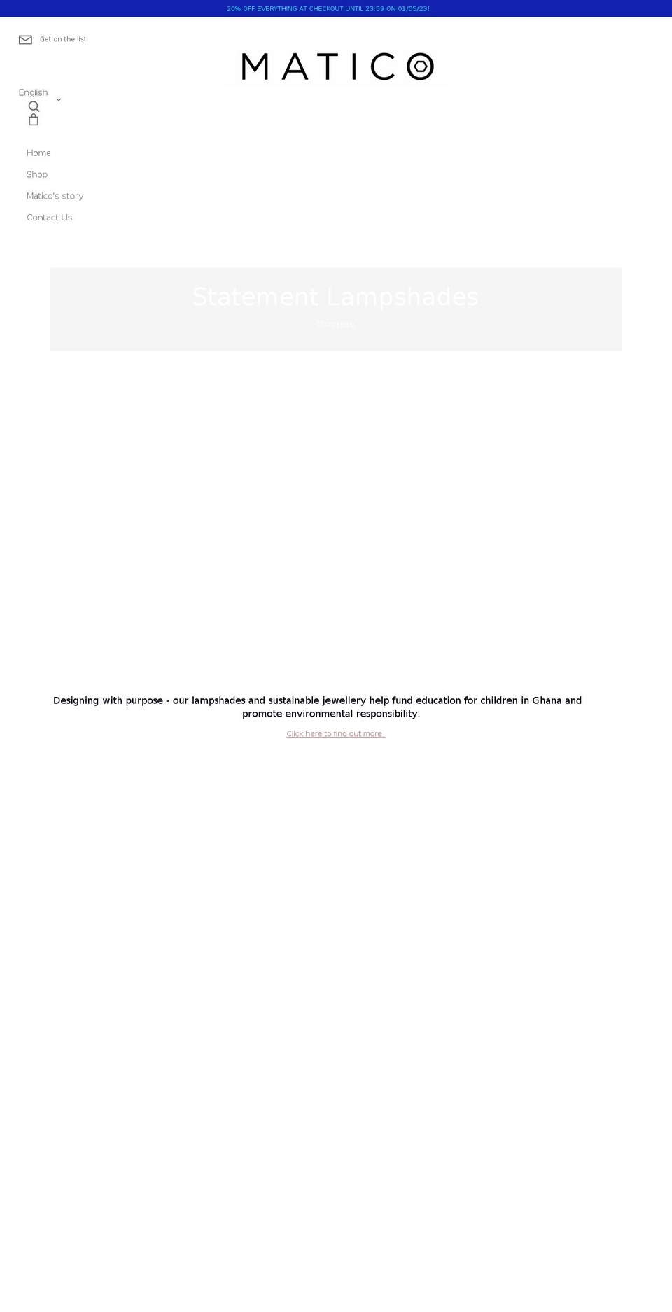 maticostudio.com shopify website screenshot