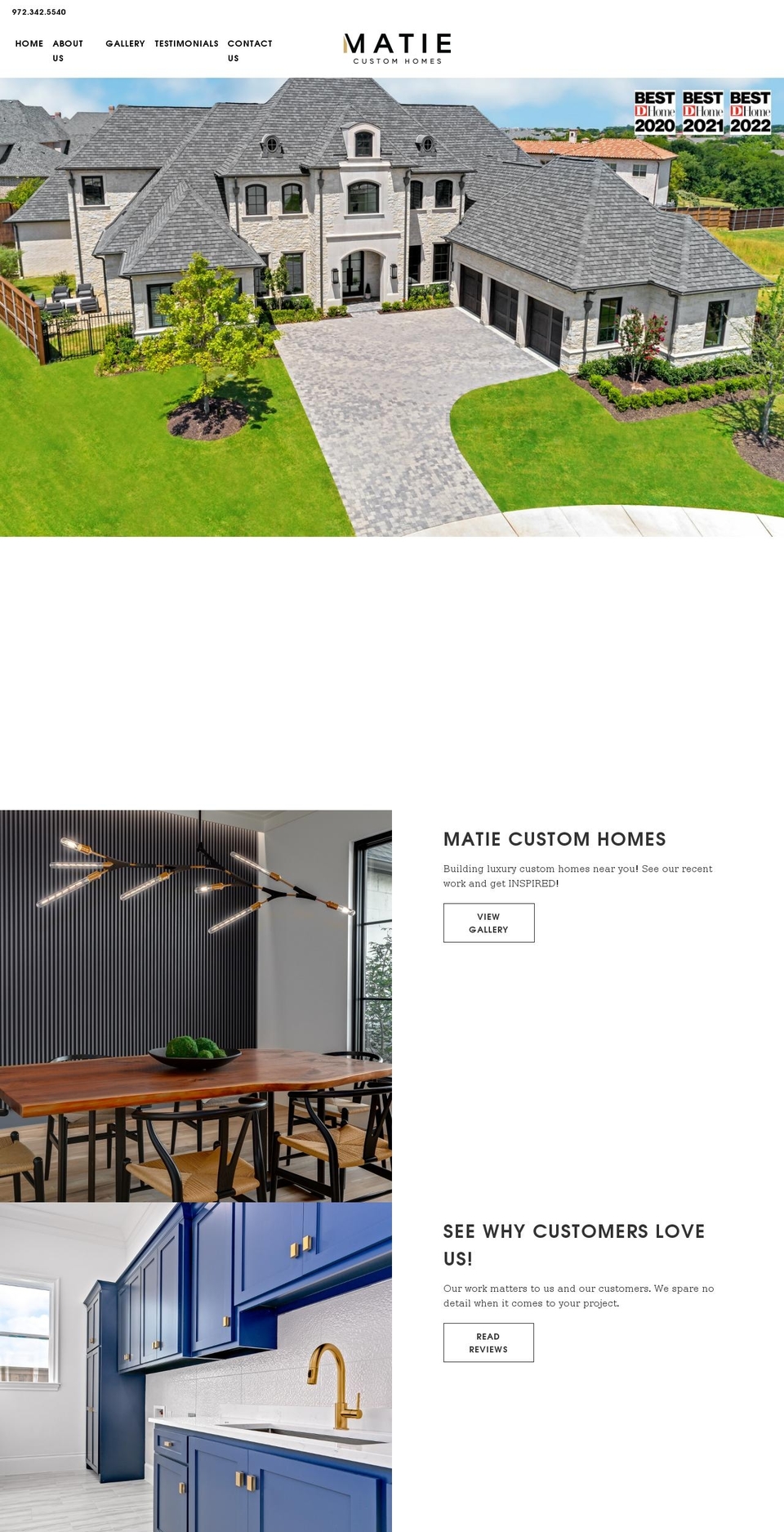 matiecustomhomes.com shopify website screenshot