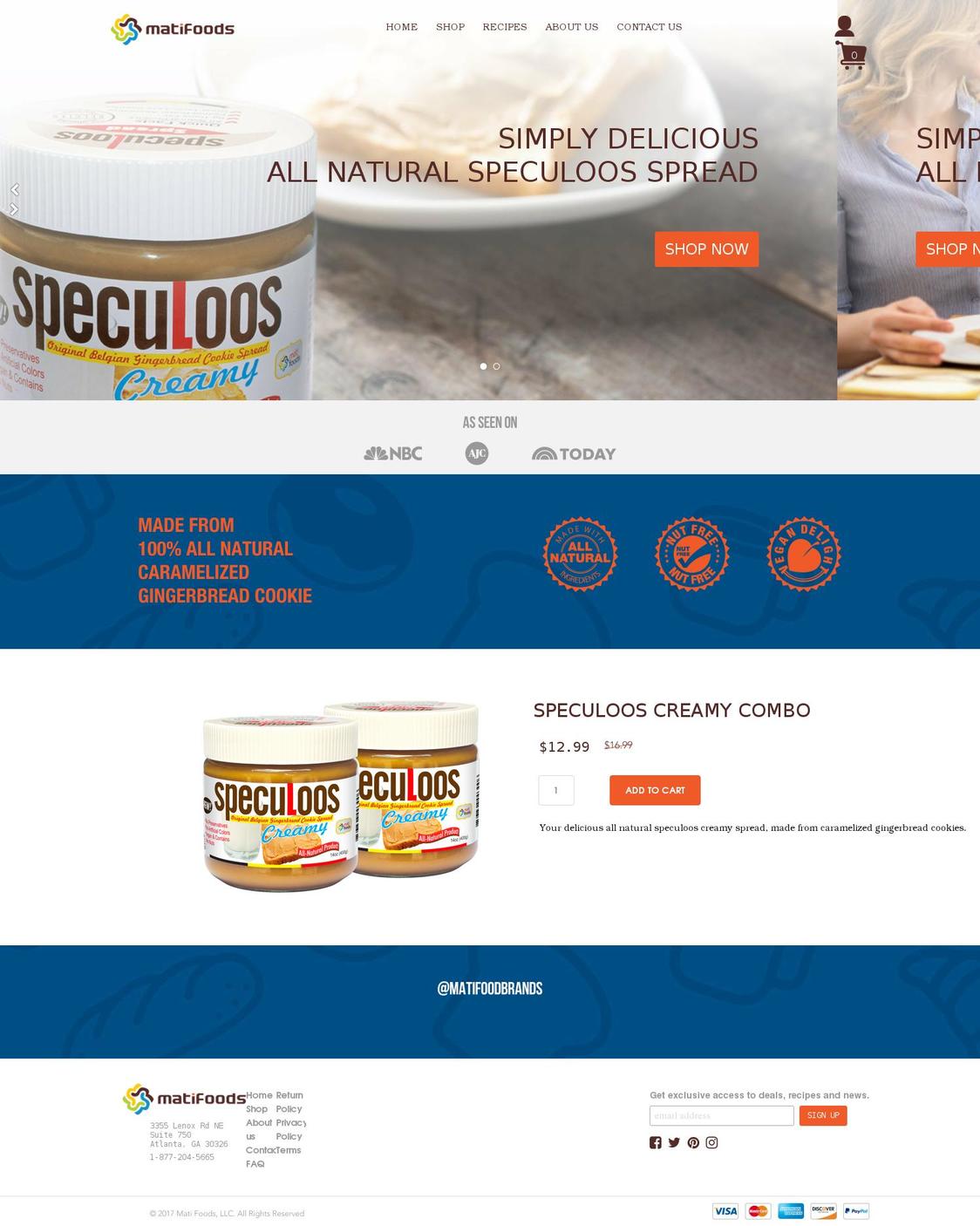 matifoods.com shopify website screenshot
