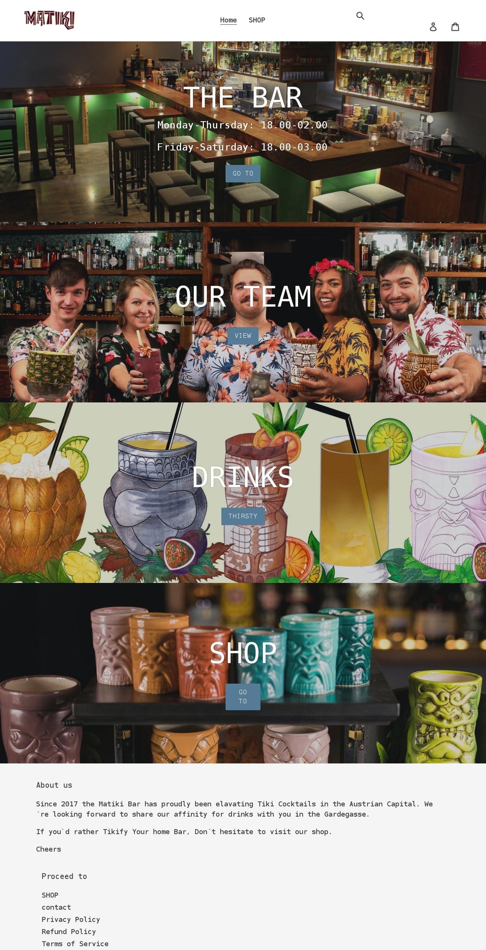 matiki.shop shopify website screenshot