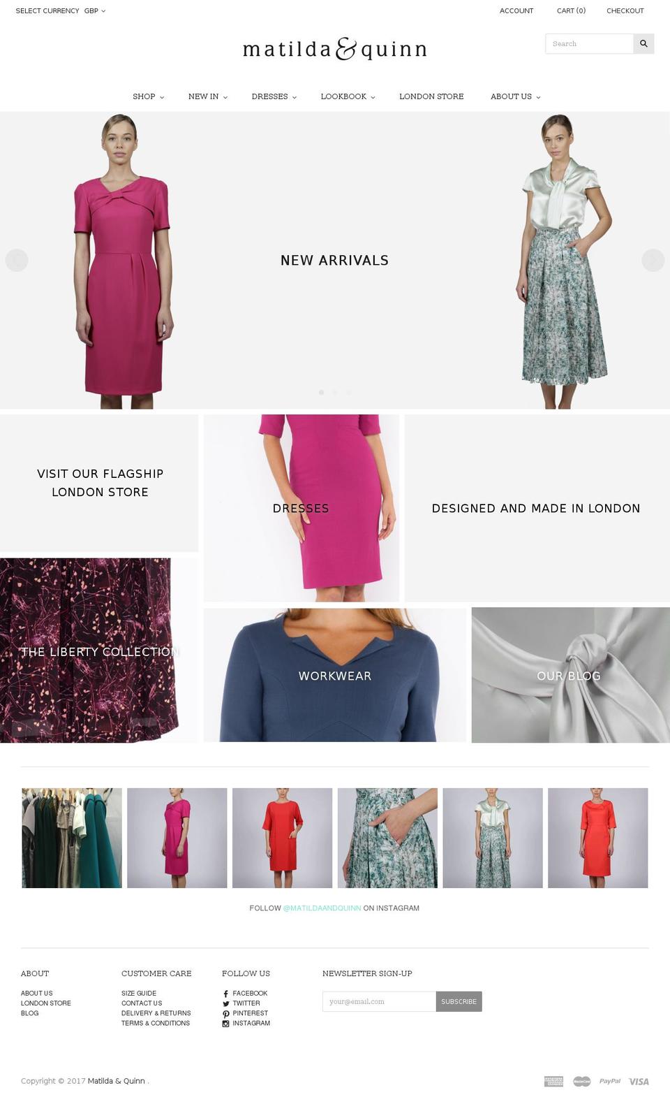 matildaandquinn.com shopify website screenshot