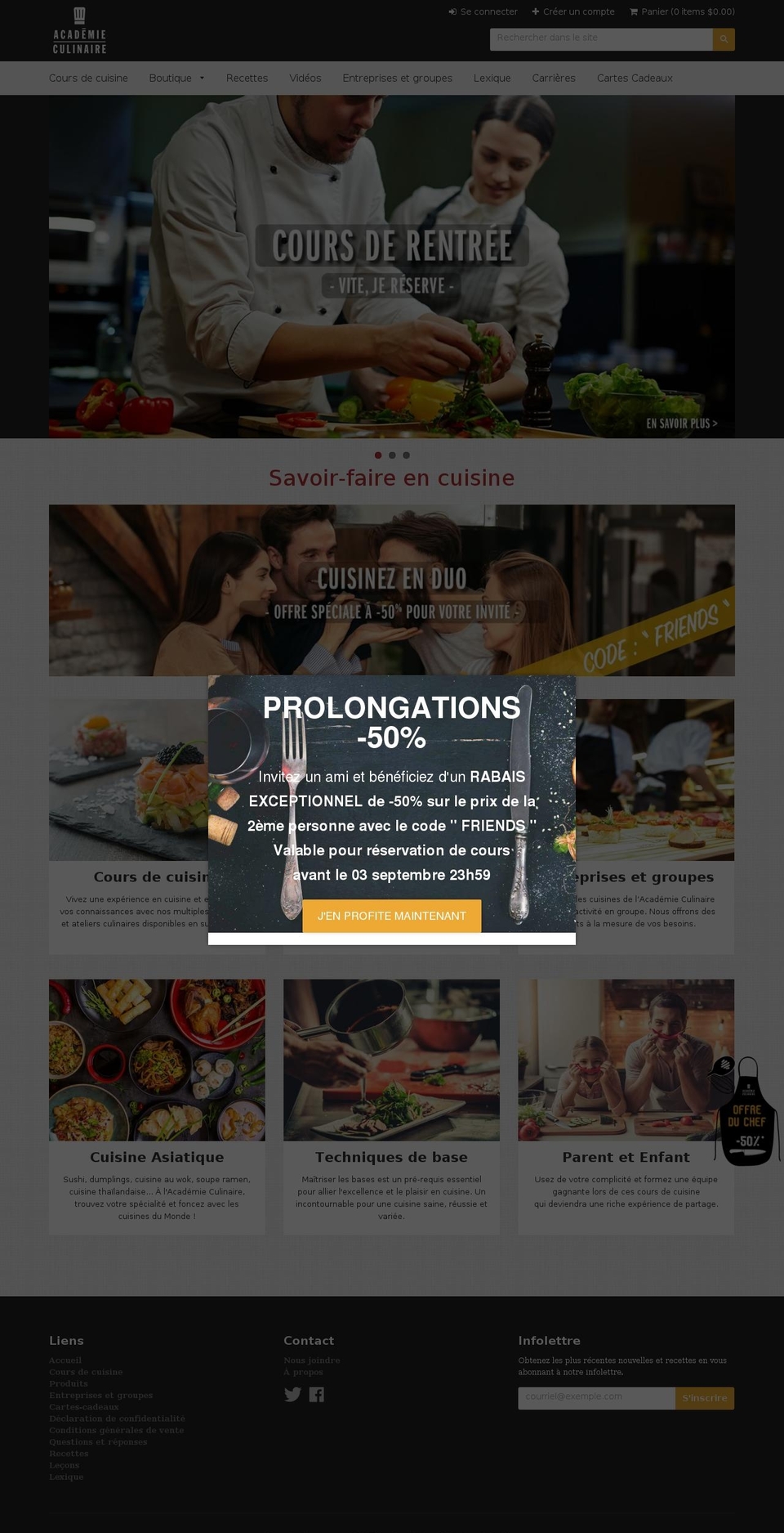 Académie Culinaire Shopify theme site example matinade.com