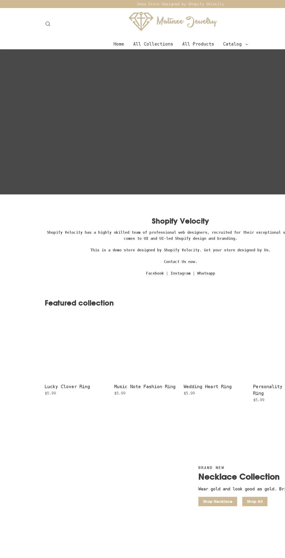 Shopify Velocity Shopify theme site example matinee-jewelry.myshopify.com