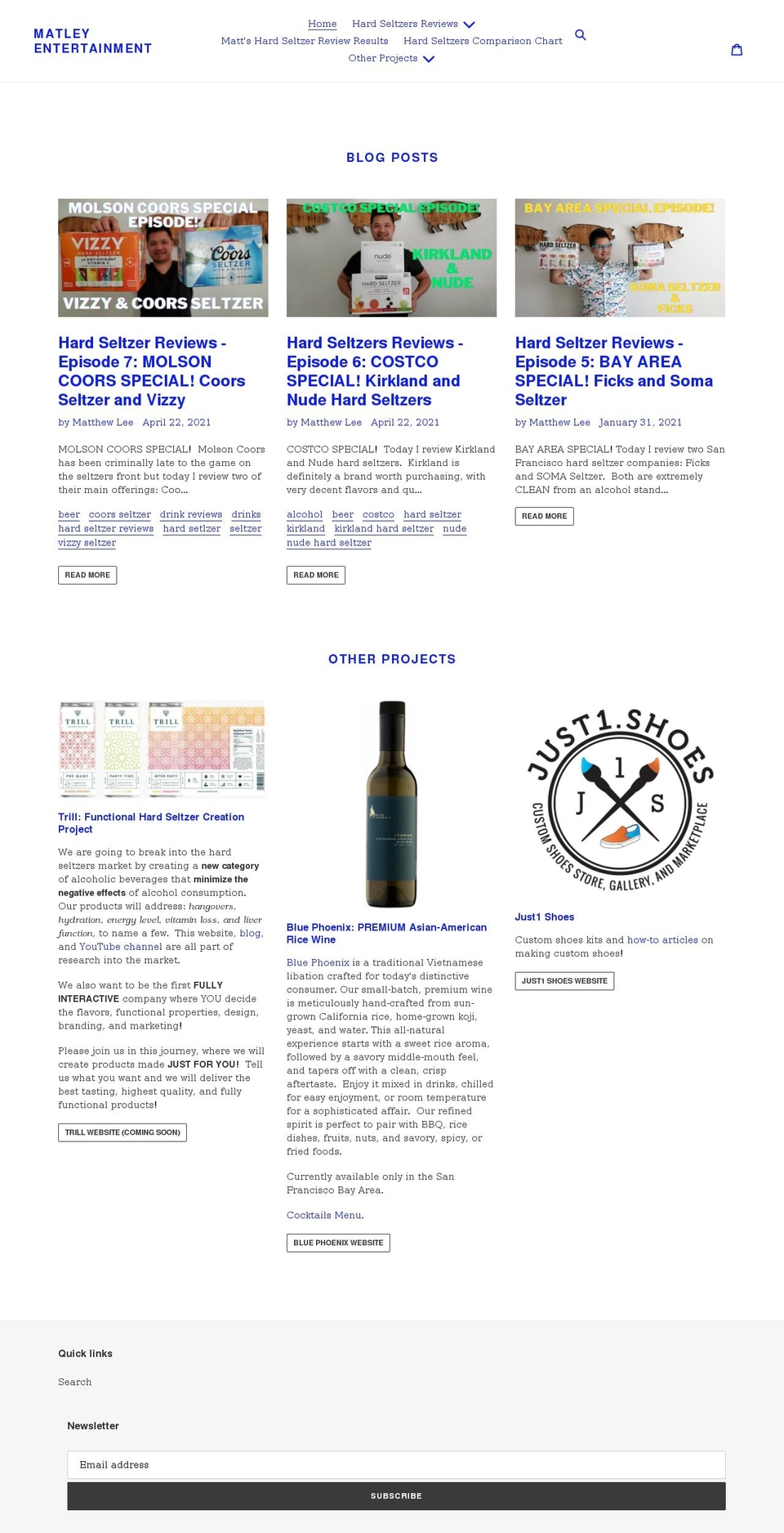 matleyentertainment.com shopify website screenshot