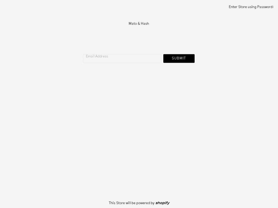 matohash.com — Shopify storefront screenshot