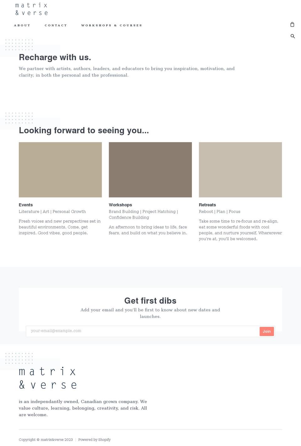 matrixandverse.com shopify website screenshot