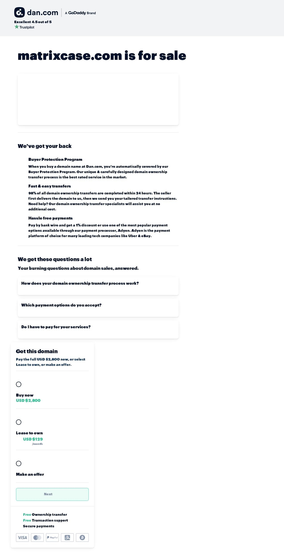 matrixcase.com — Shopify storefront screenshot