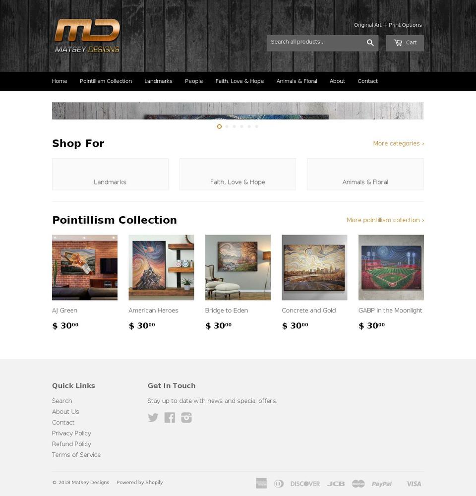 matseydesigns.com shopify website screenshot