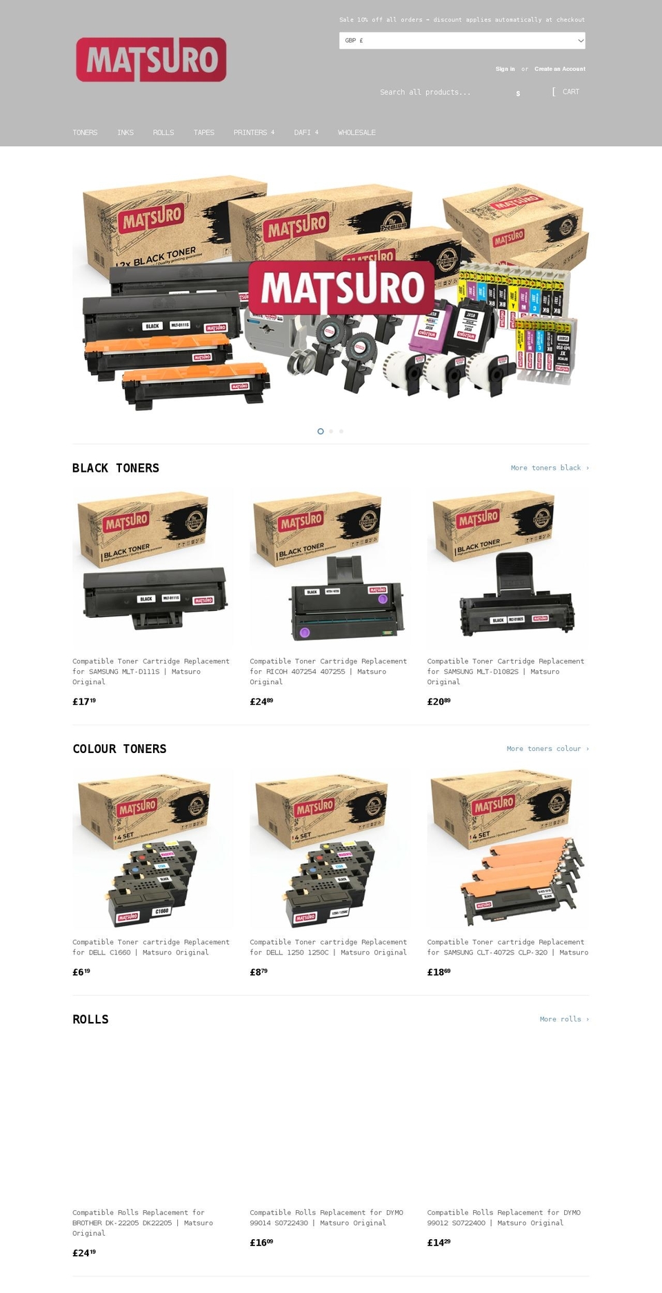matsuro.co.uk shopify website screenshot