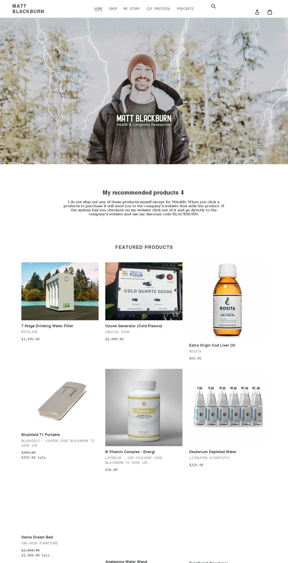 matt-blackburn.com shopify website screenshot