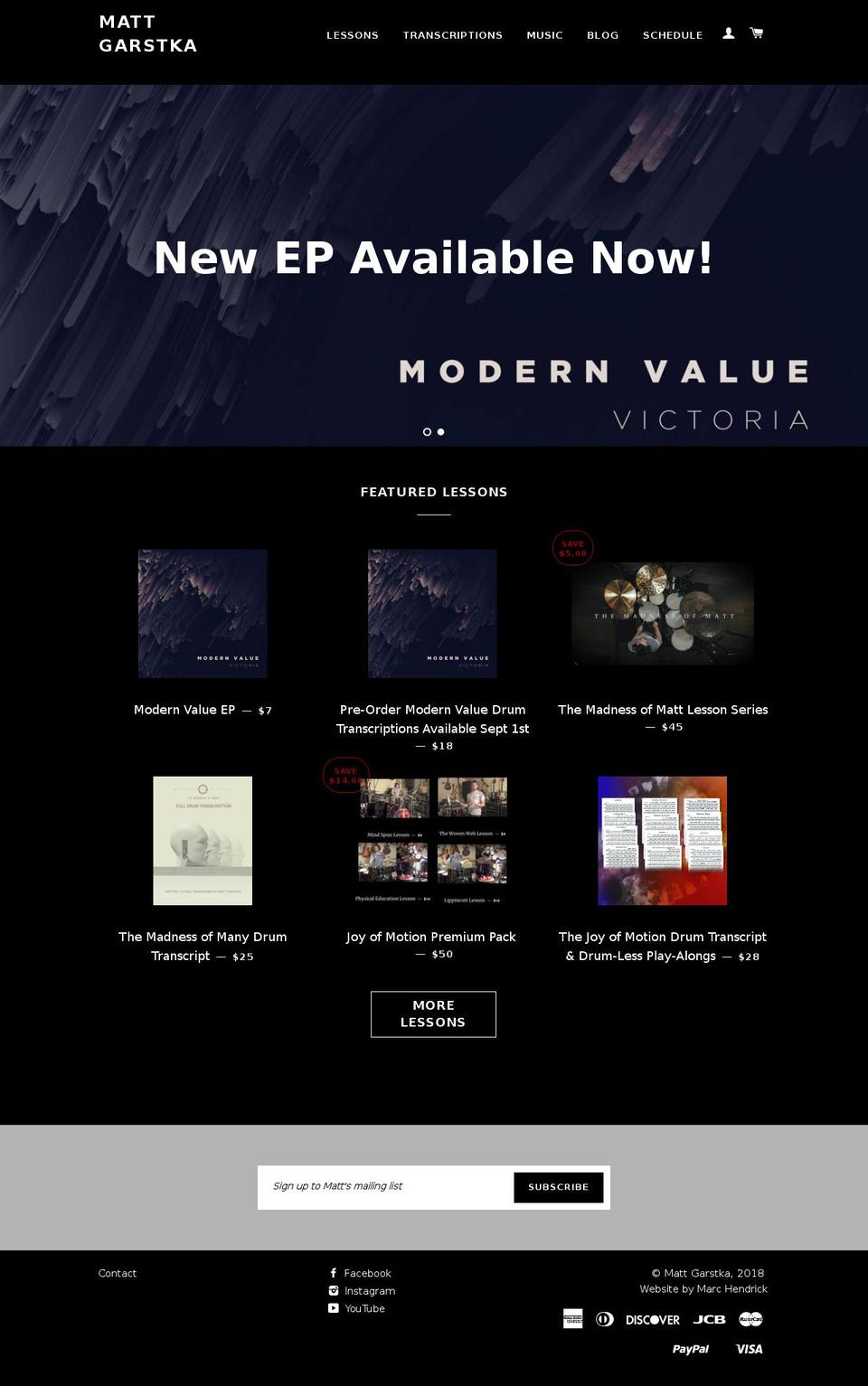 matt-garstka.myshopify.com shopify website screenshot