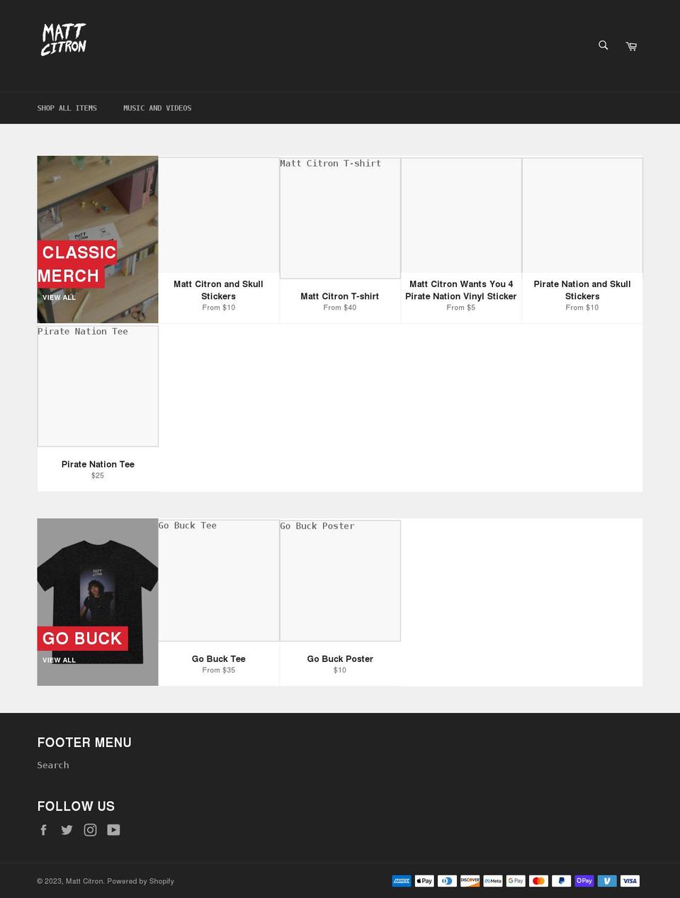 mattcitron.com shopify website screenshot