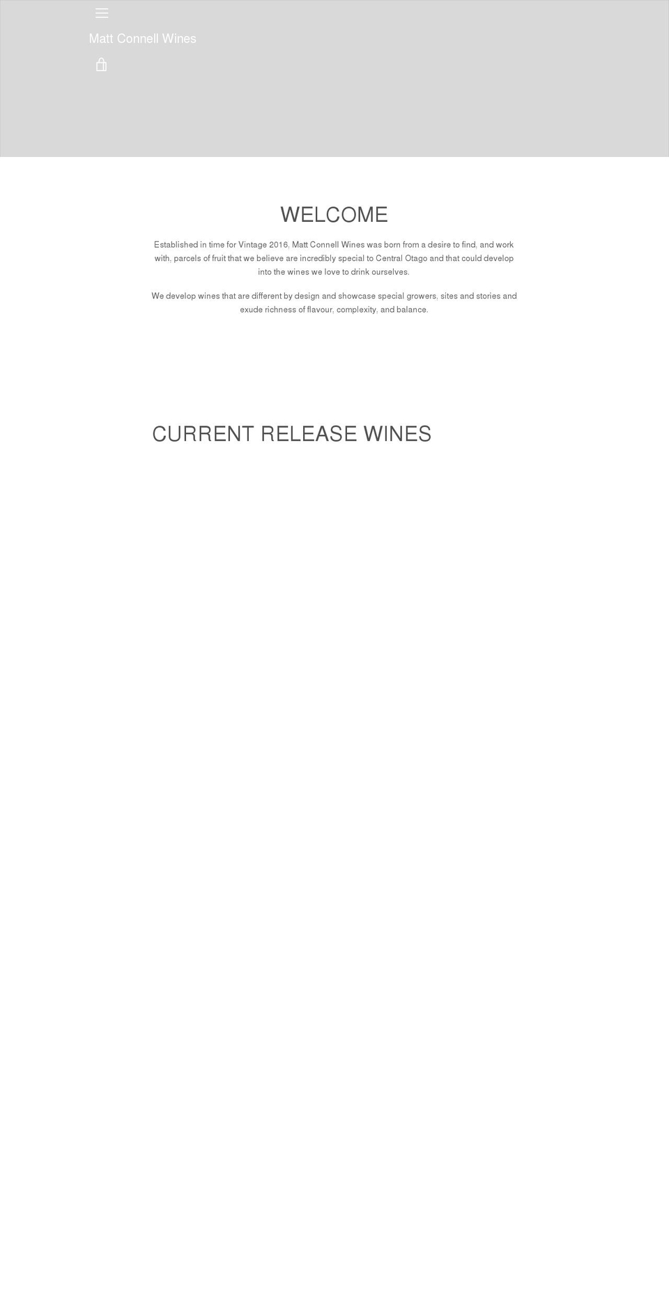 mattconnellwines.com shopify website screenshot