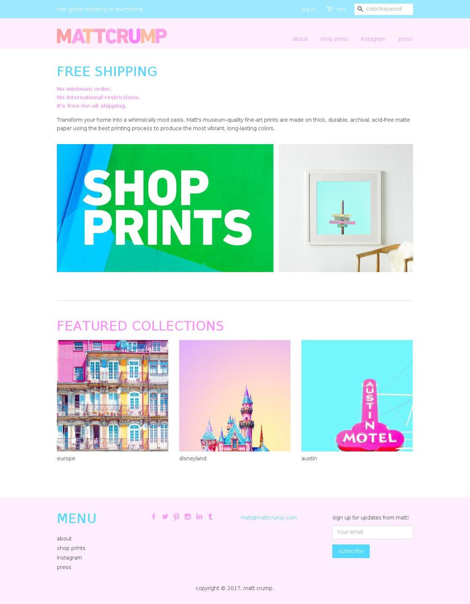 mattcrump.com shopify website screenshot