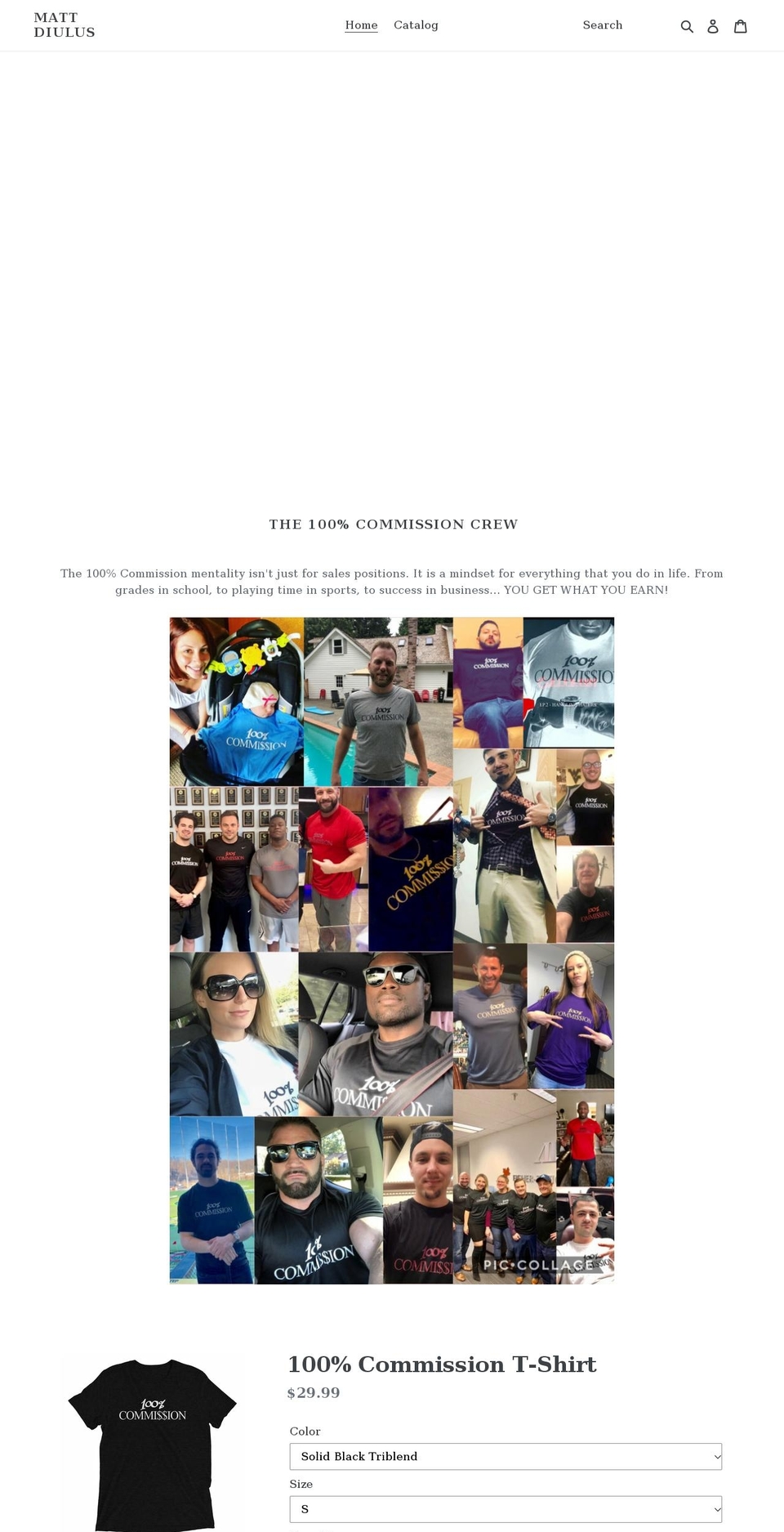mattdiulus.com shopify website screenshot