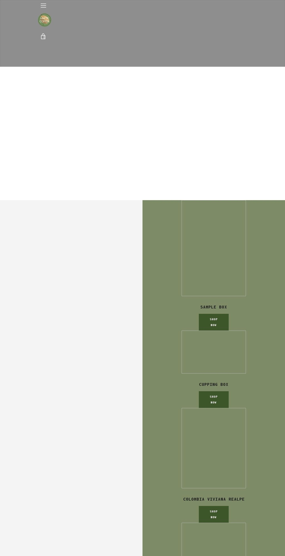 mattecoffee.co shopify website screenshot