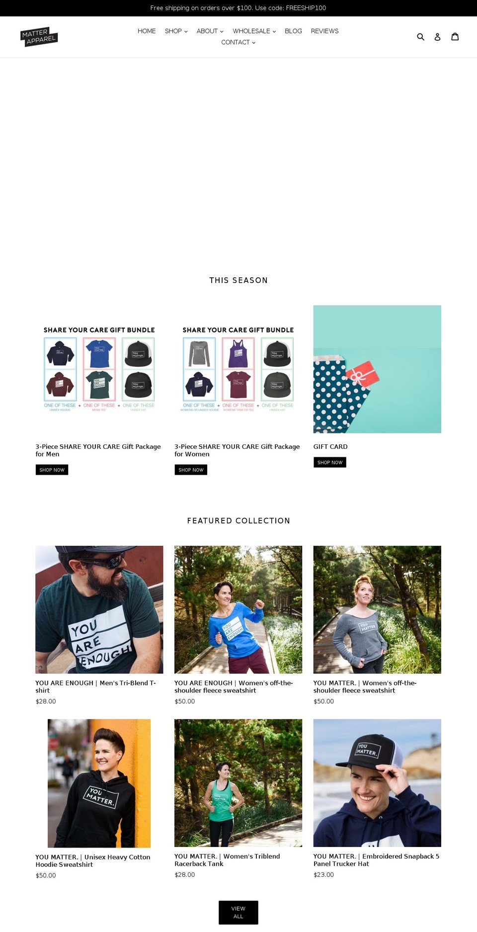 matterapparel.com — Shopify storefront screenshot