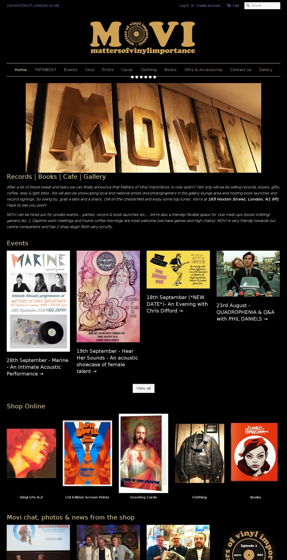 mattersofvinylimportance.com shopify website screenshot