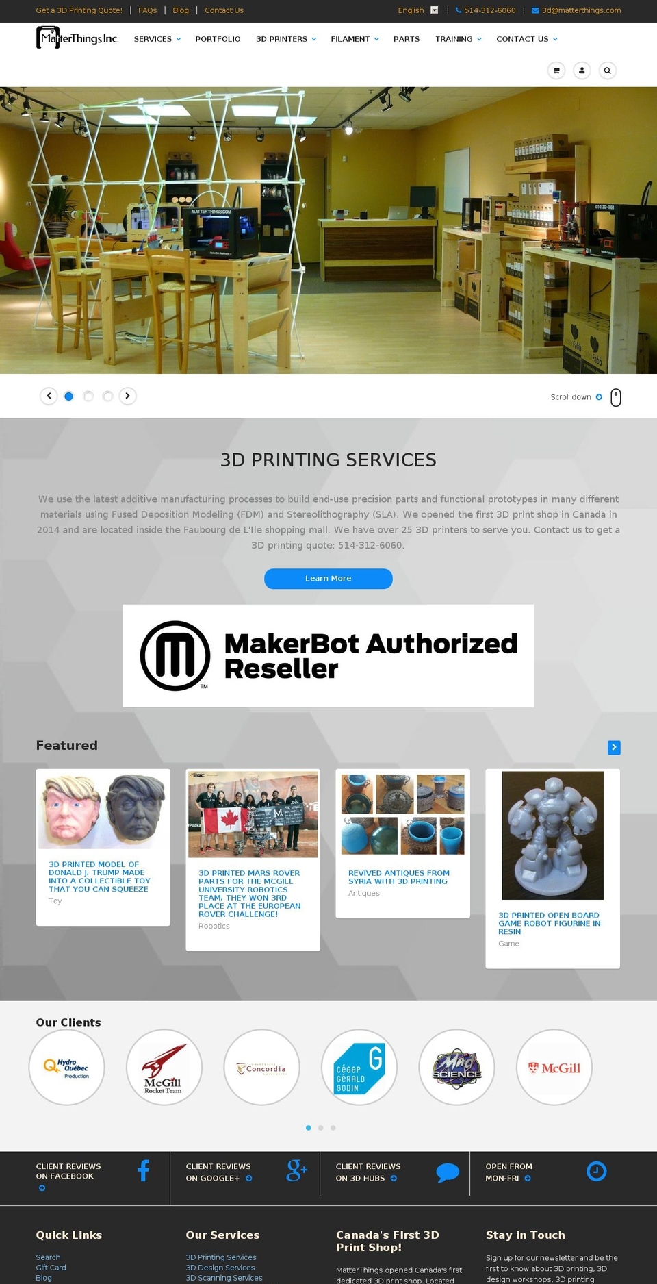 matterthings.com shopify website screenshot