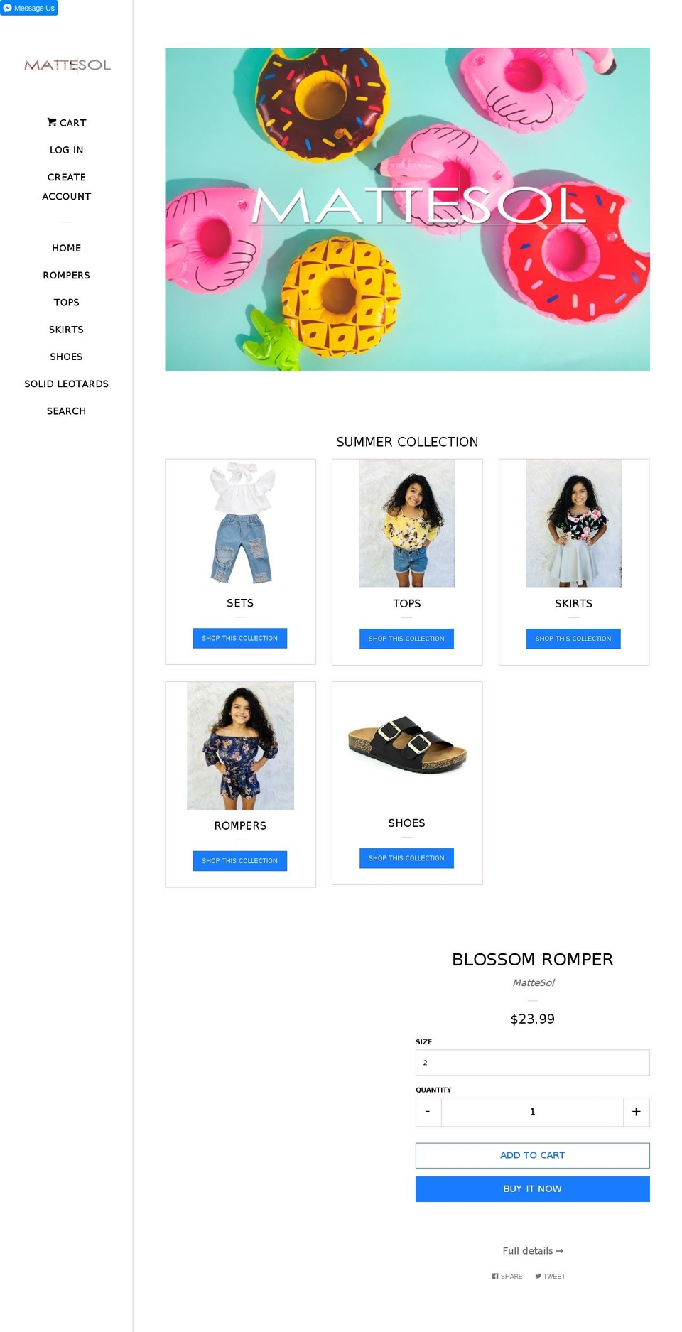 mattesol.com — Shopify storefront screenshot