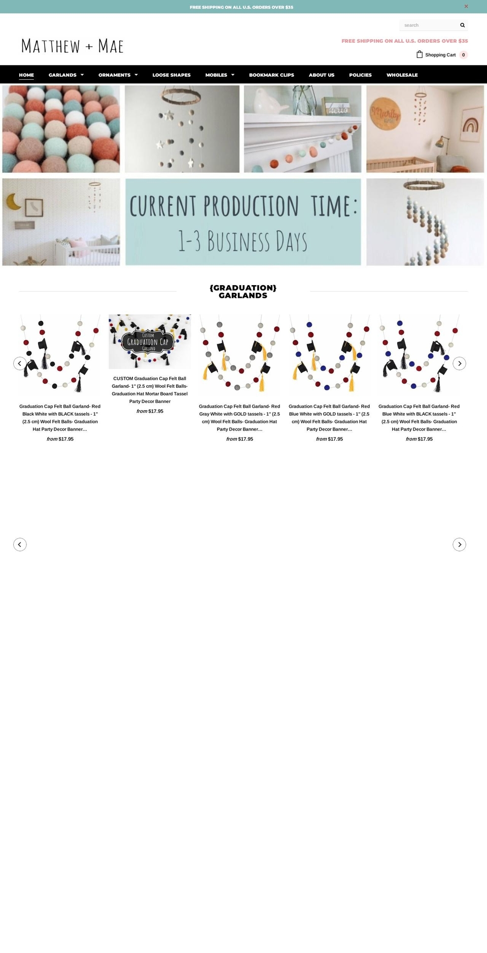matthewandmae.com shopify website screenshot