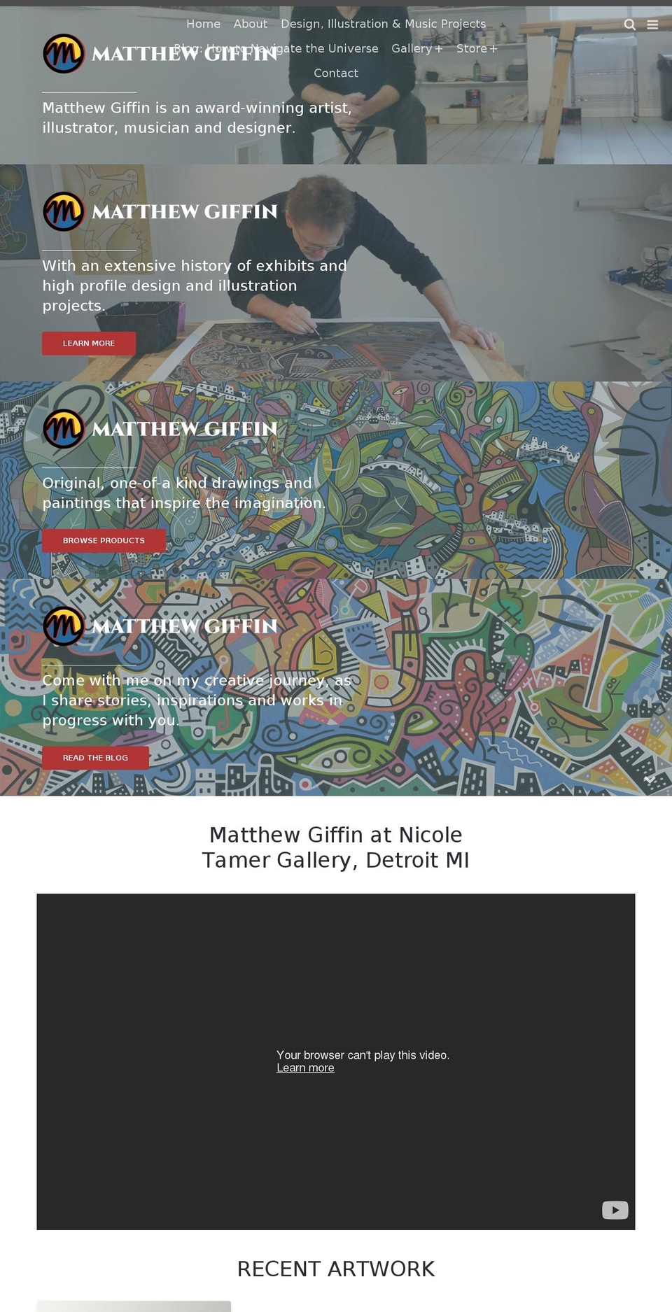 matthewgiffin.com shopify website screenshot