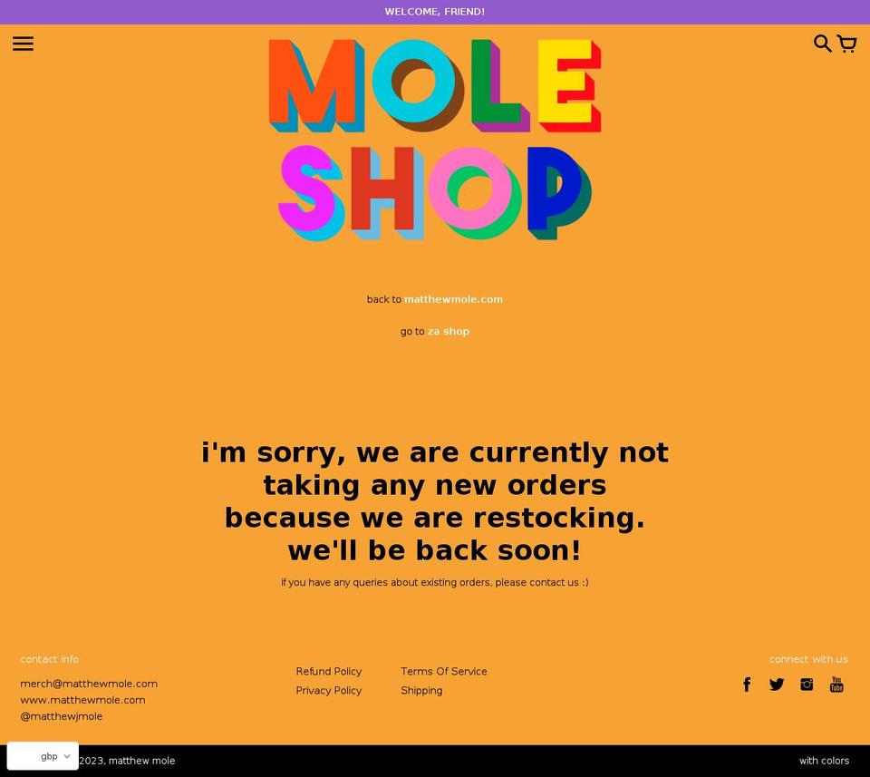 matthewmole.shop shopify website screenshot