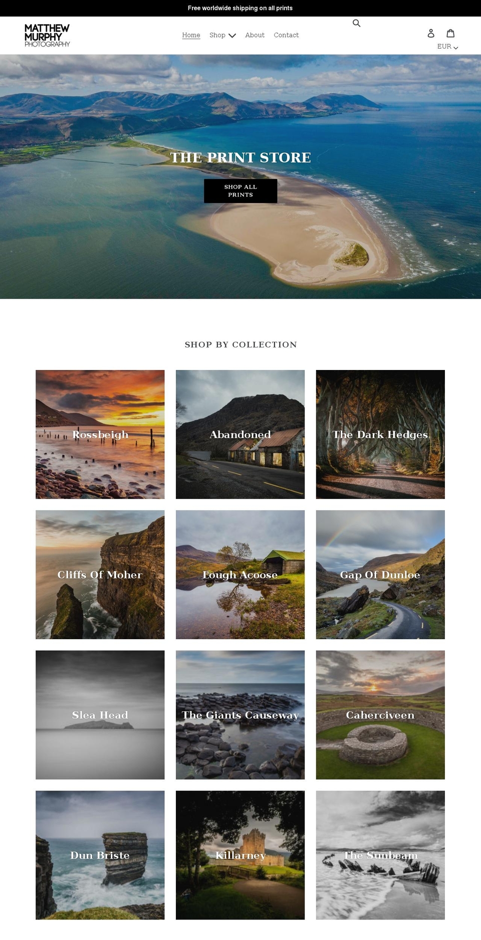 matthewmurphyphotography.com shopify website screenshot