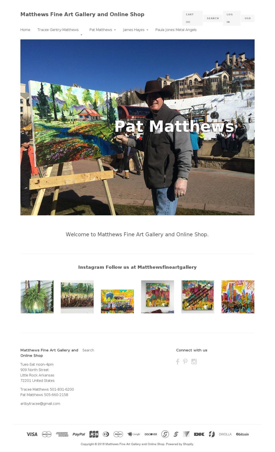 matthewsfineartgallery.com — Shopify storefront screenshot