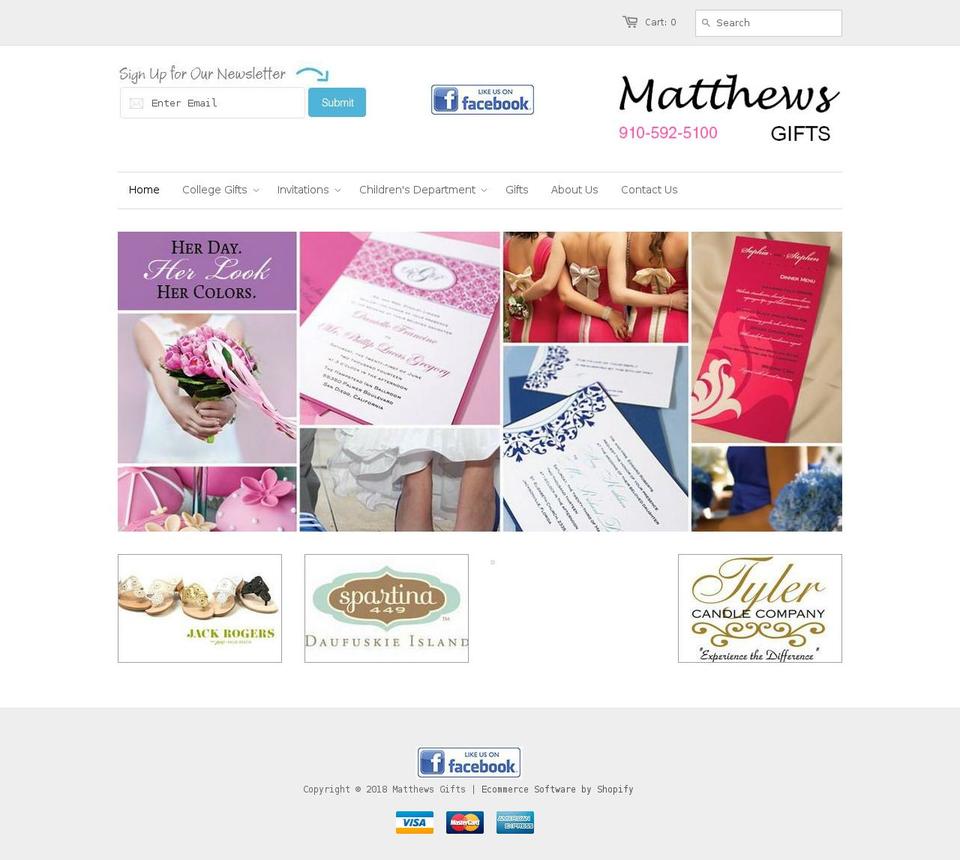 matthewsgifts.com shopify website screenshot