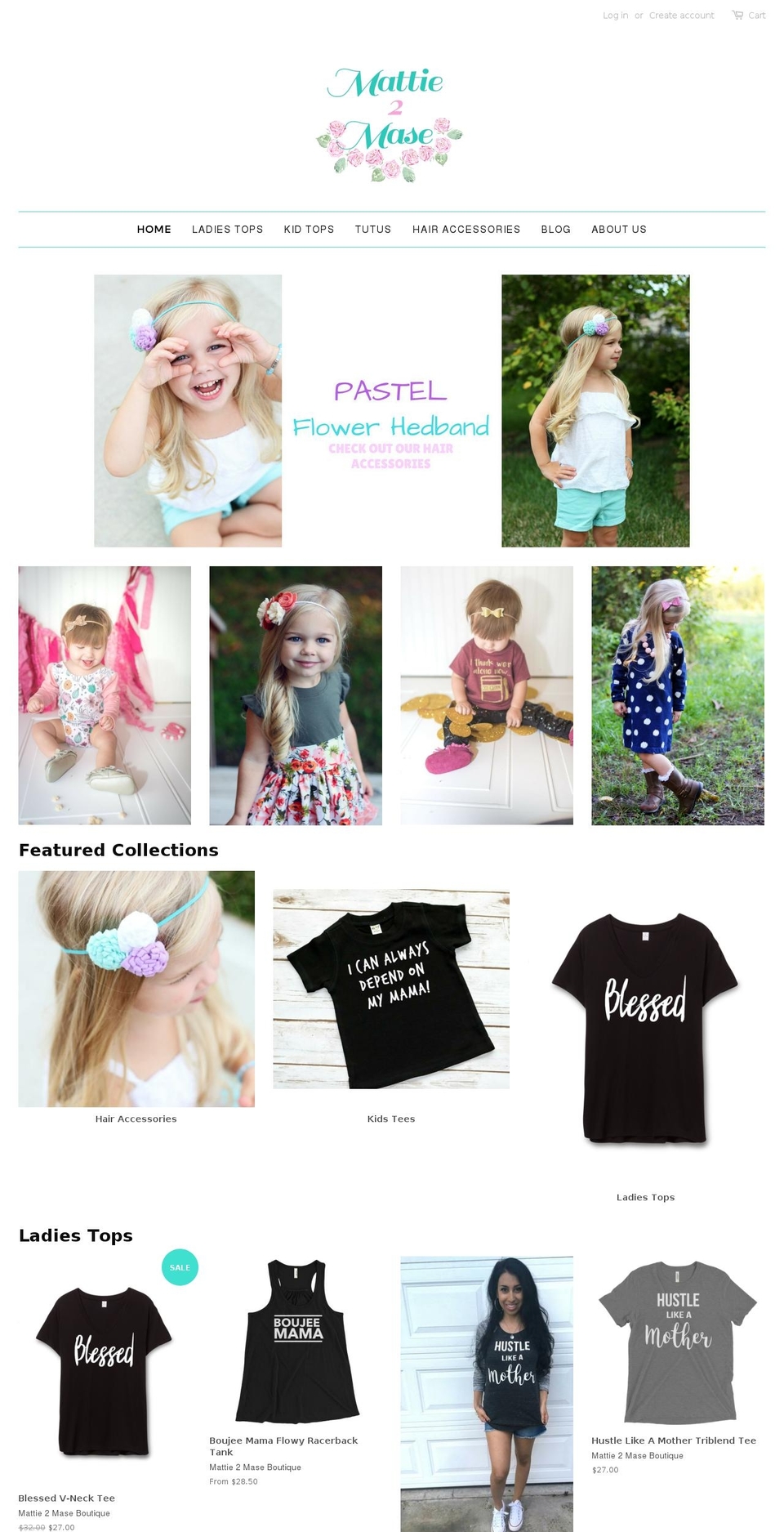 mattie2mase.com shopify website screenshot