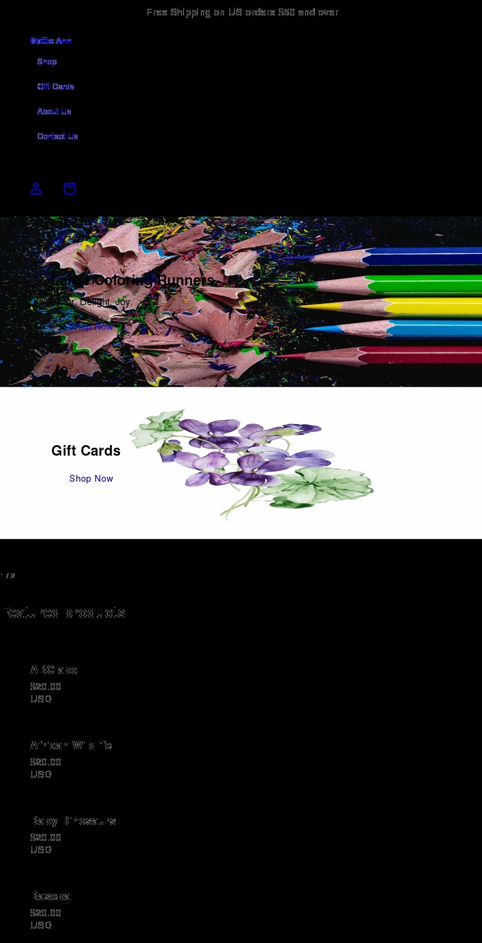 mattieann.com shopify website screenshot