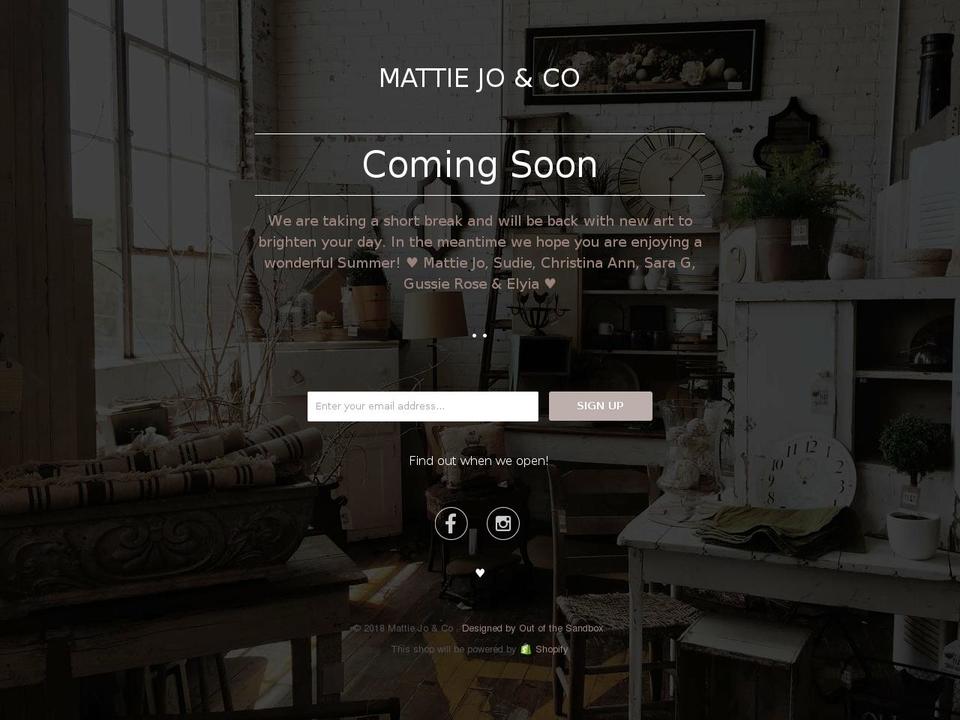 mattiejoandco.com — Shopify storefront screenshot