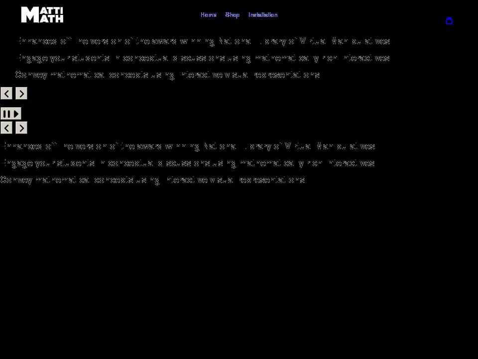 mattimath.com shopify website screenshot