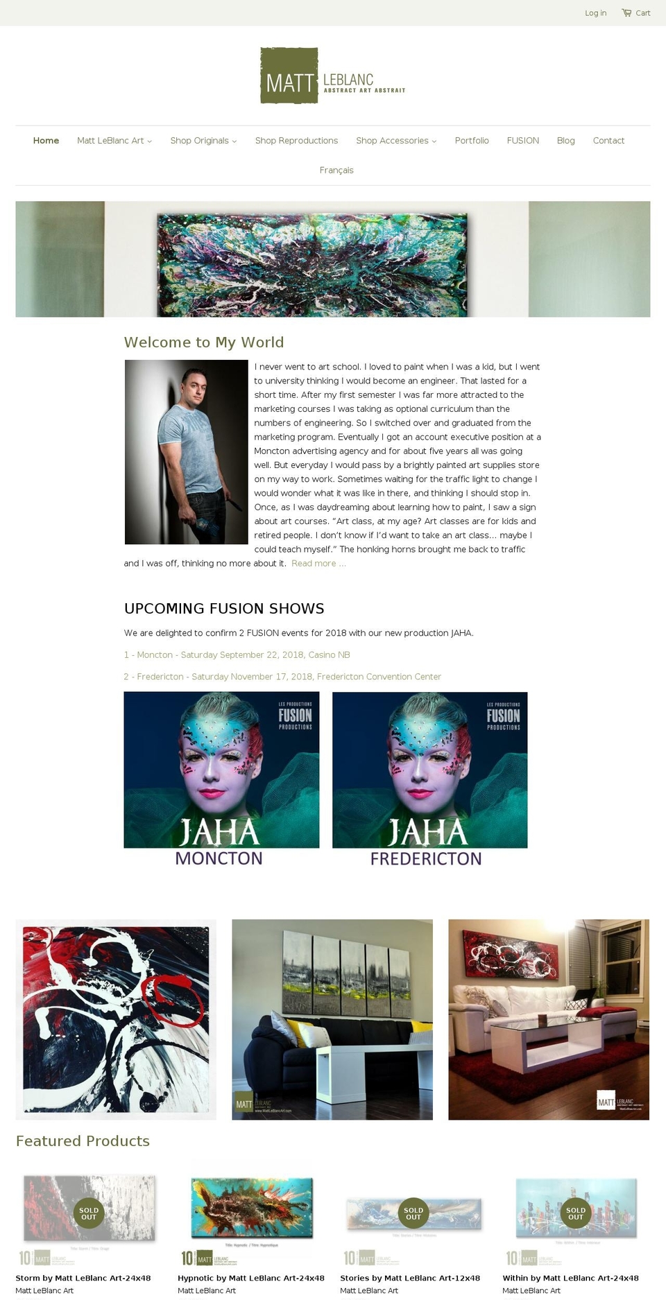 mattleblancart.net shopify website screenshot