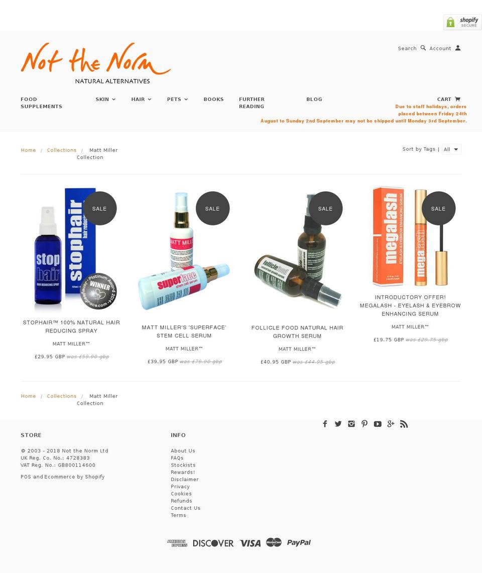 mattmilleruk.com — Shopify storefront screenshot
