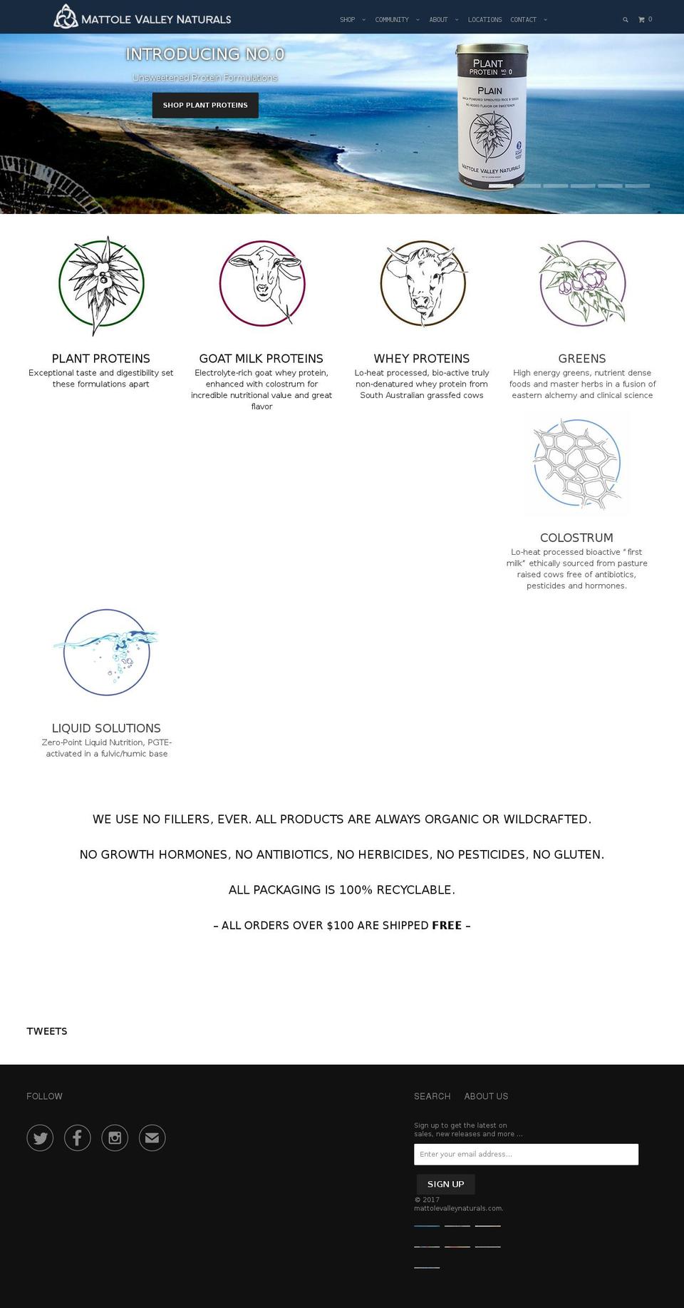 mattolevalleynaturals.com shopify website screenshot